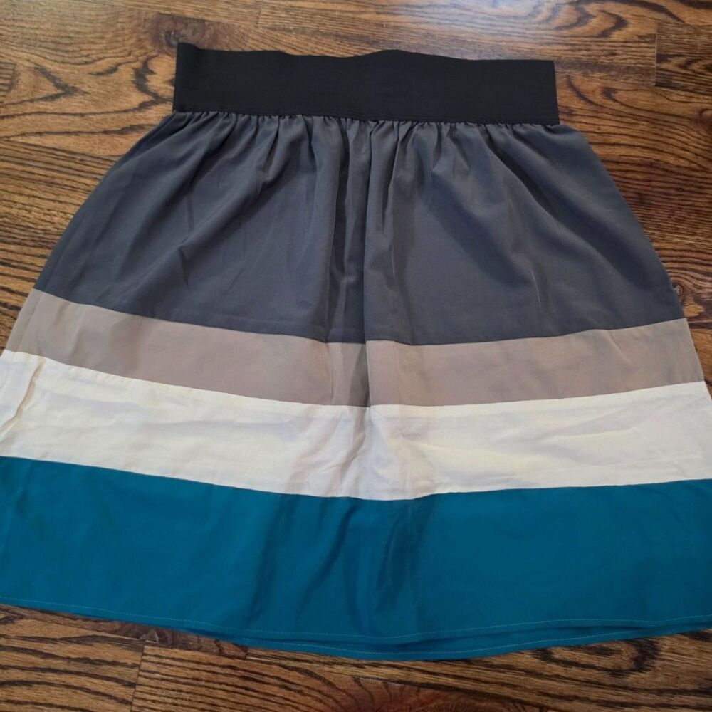 Modcloth color block brown & teal skirt (nwot)